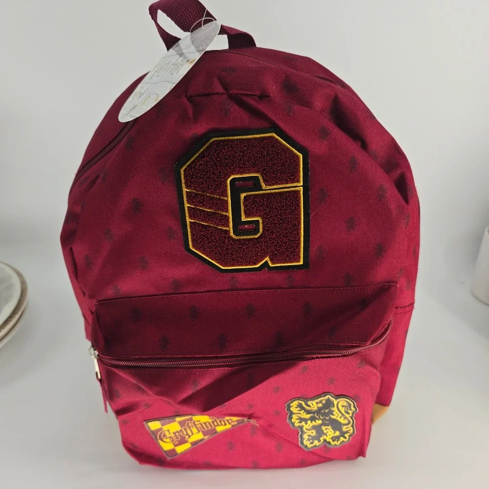 Harry Potter Gryffindor Backpack Burgundy Varsity Patch School Bag Kids New